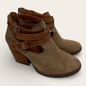 Kork- Ease Tan Suede High Heels Ankle Boots